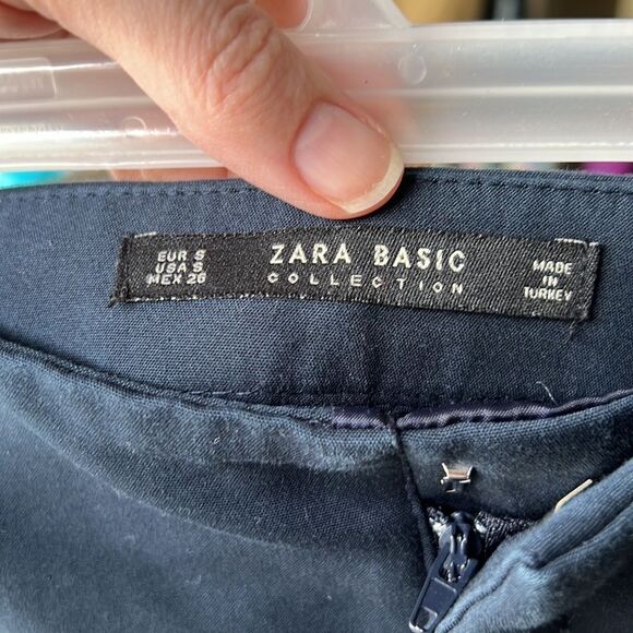 Zara Navy Blue Straight Leg Dress Pants Size Small - Picture 8 of 9